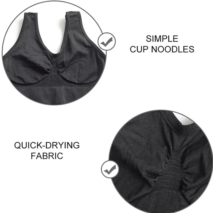 Women's Black Vertical Stripe Seamless Sports Bra - Breathable Crop Top for Fitness and Yoga