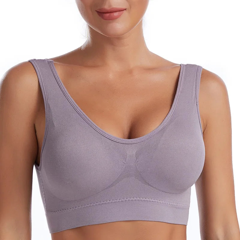 Plus Size Women's Seamless Wire-Free Bralette - Comfortable, Breathable, and Padded Crop Top Underwear