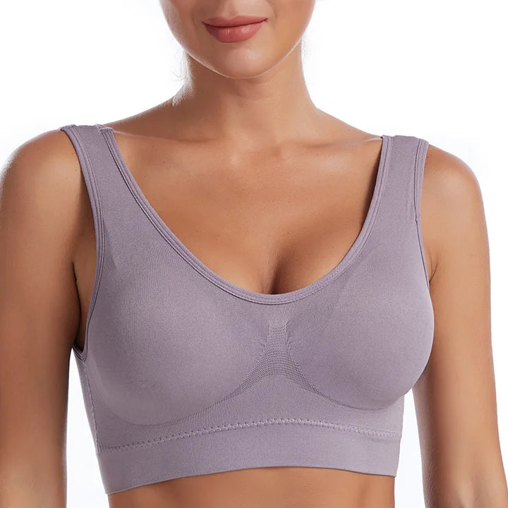 Plus Size Women's Seamless Wire-Free Bralette - Comfortable, Breathable, and Padded Crop Top Underwear