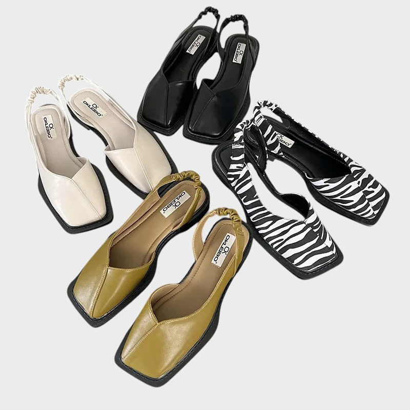 Lea™ | Slingback Sandals with Square Toe