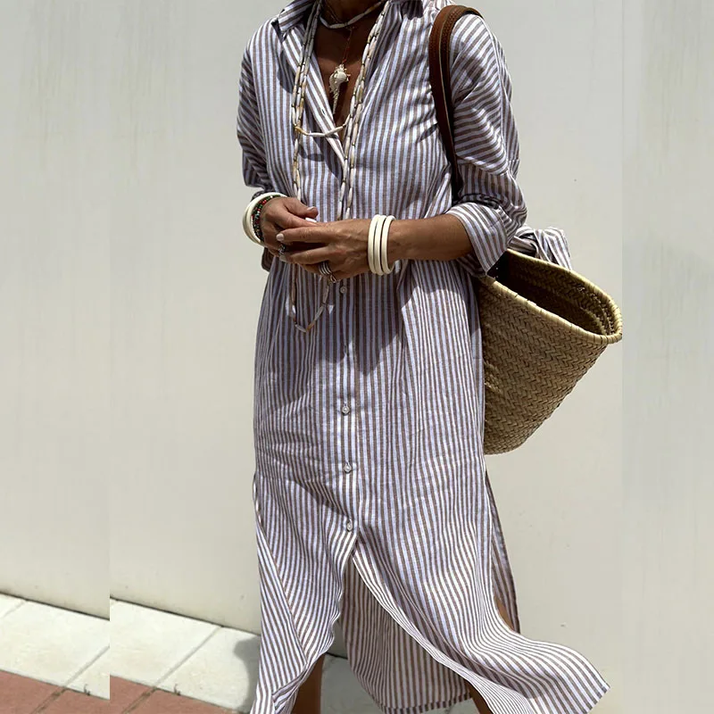 Sophie | Chic Striped Shirt Dress
