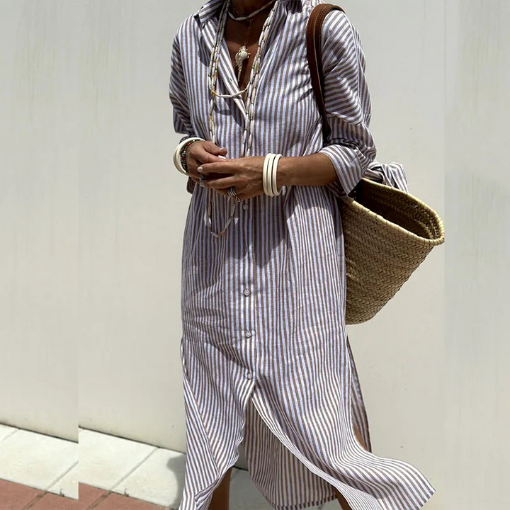 Sophie | Chic Striped Shirt Dress
