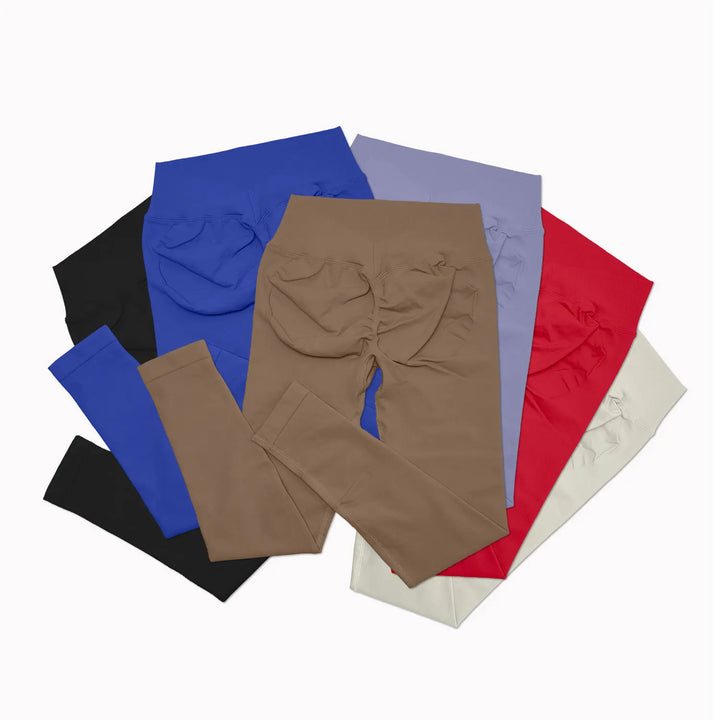 Women's Seamless Sporty Leggings - V-Waist Booty Scrunch Yoga Pants for Fitness, Gym, Running, and Workouts
