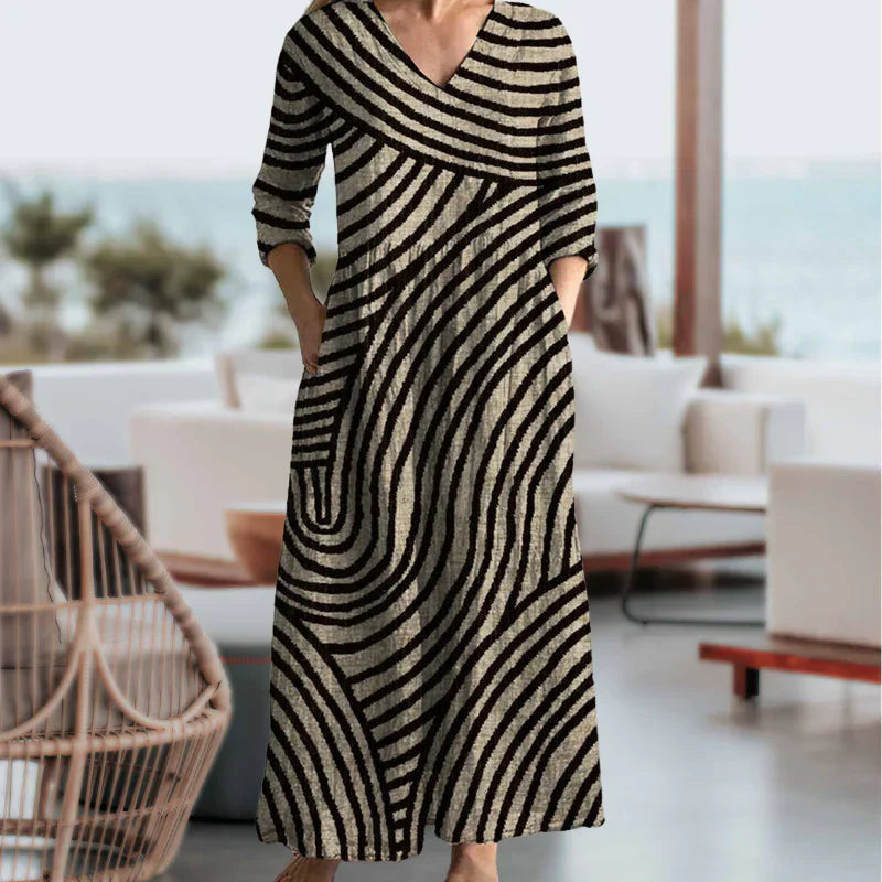 Kyra™ | Retro-Inspired Striped Maxi Dress