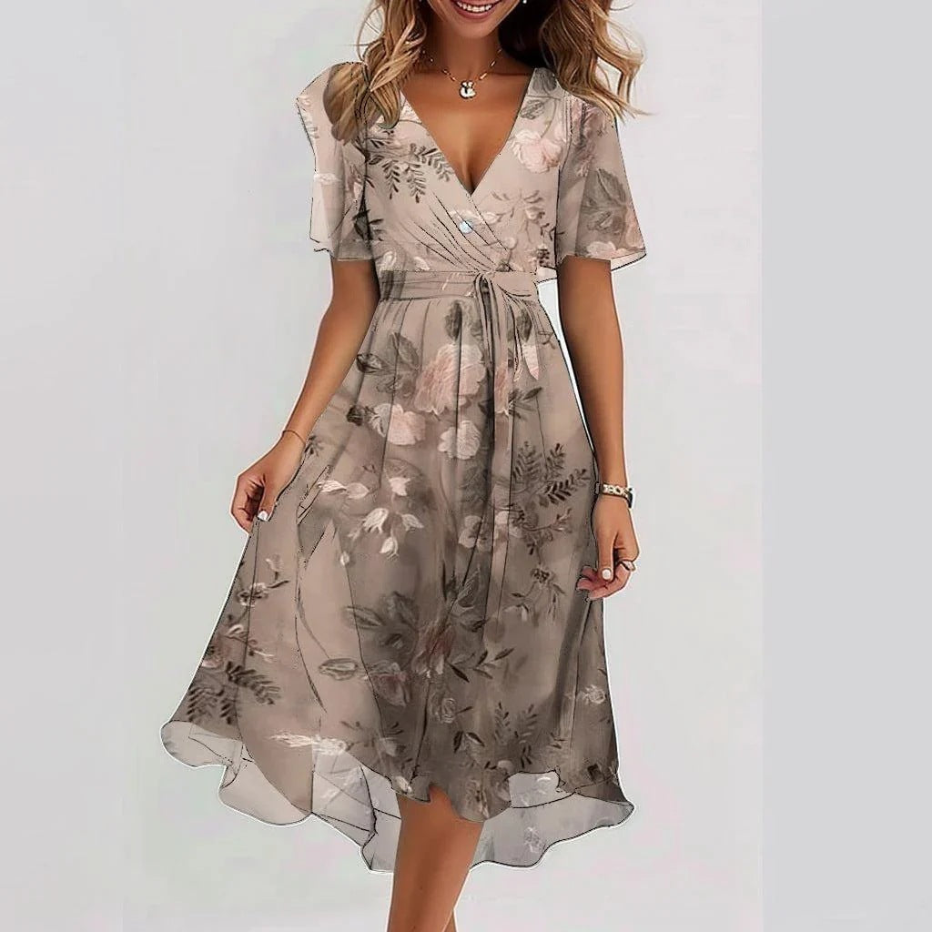 Lina™ | Chic Short Sleeve Dress