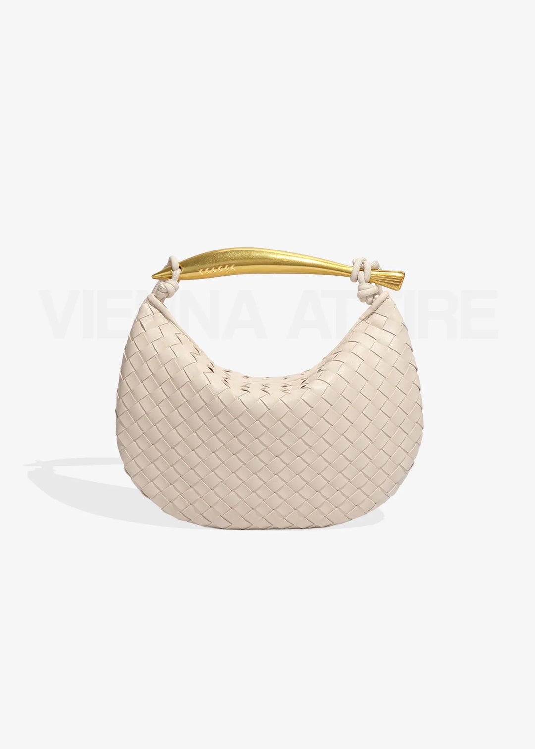 Alexandra – Woven Design Bag with Gold Handle