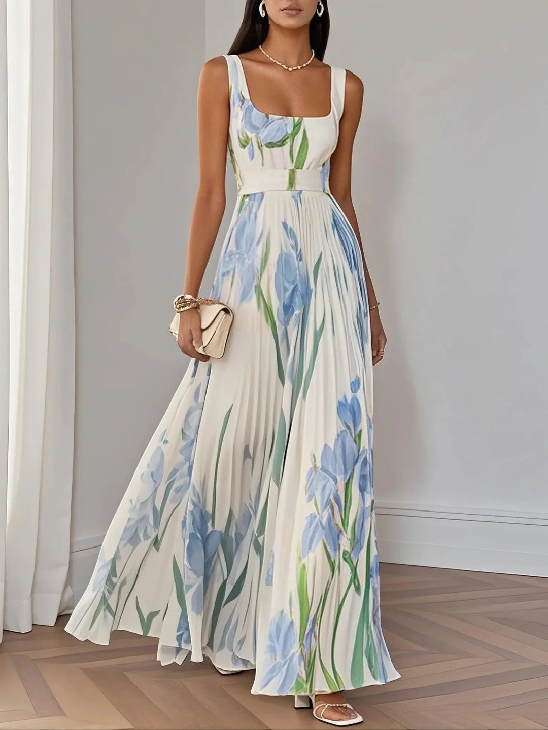 Liviana | Elegant Pleated Maxi Dress