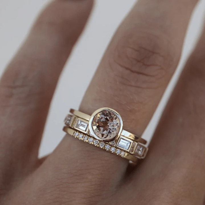 Retro Gold Crystal Ring
