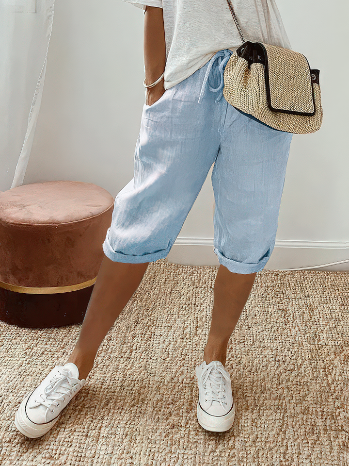 Marthe™ | Cozy Rolled Hem Shorts
