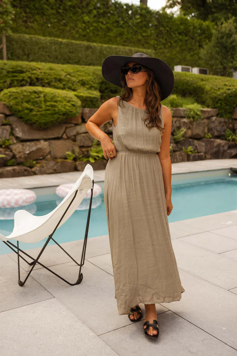 Sarah™ | Elegantes Khaki-Sommerkleid