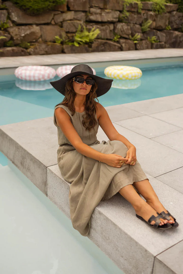 Sarah™ | Elegantes Khaki-Sommerkleid