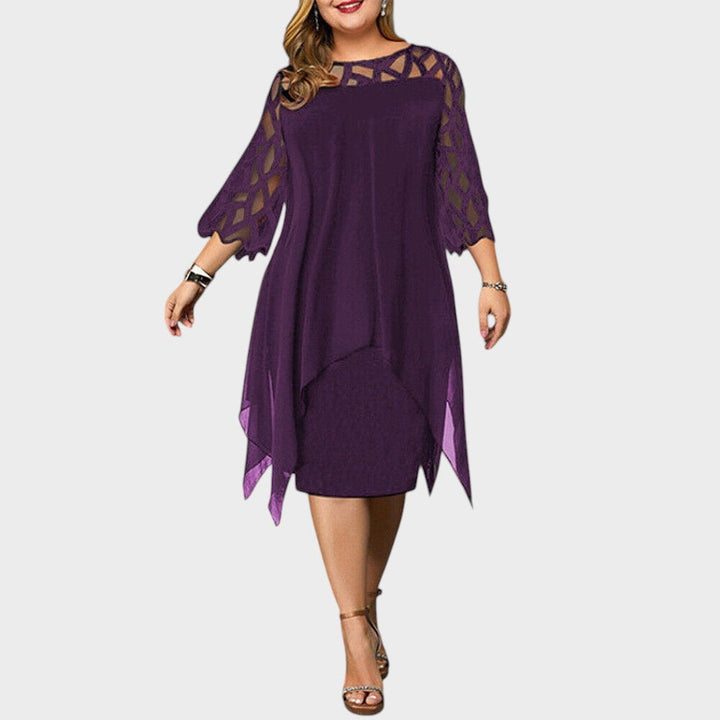 Freja® | Chic Plus Size Midi Dress for Modern Women