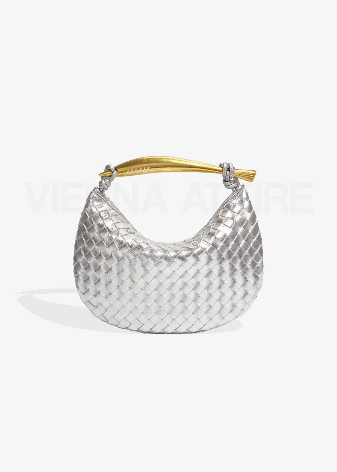 Alexandra – Woven Design Bag with Gold Handle