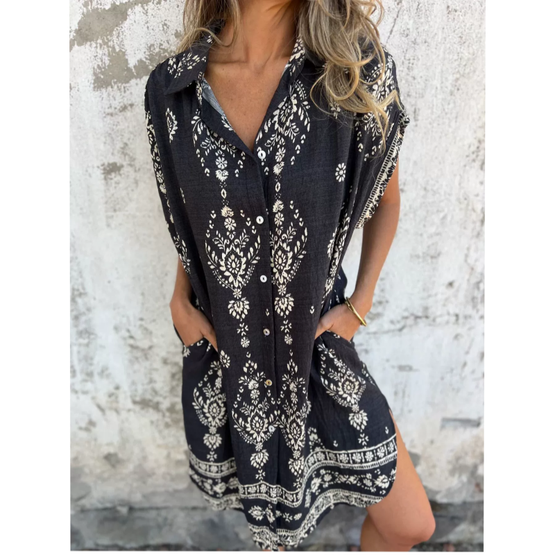 💞52% Off💞 Classic Cotton-Linen Printed Dress 【Factory Direct Sale】