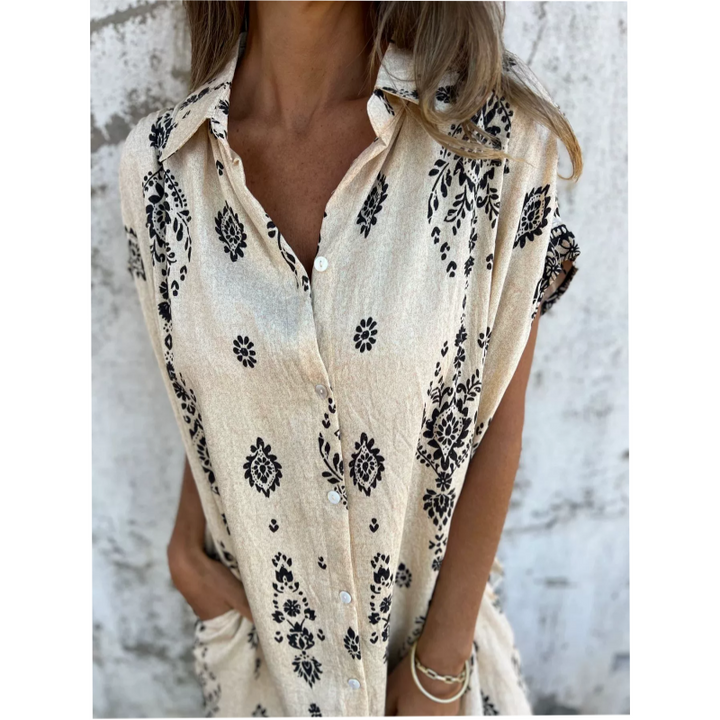💞52% Off💞 Classic Cotton-Linen Printed Dress 【Factory Direct Sale】