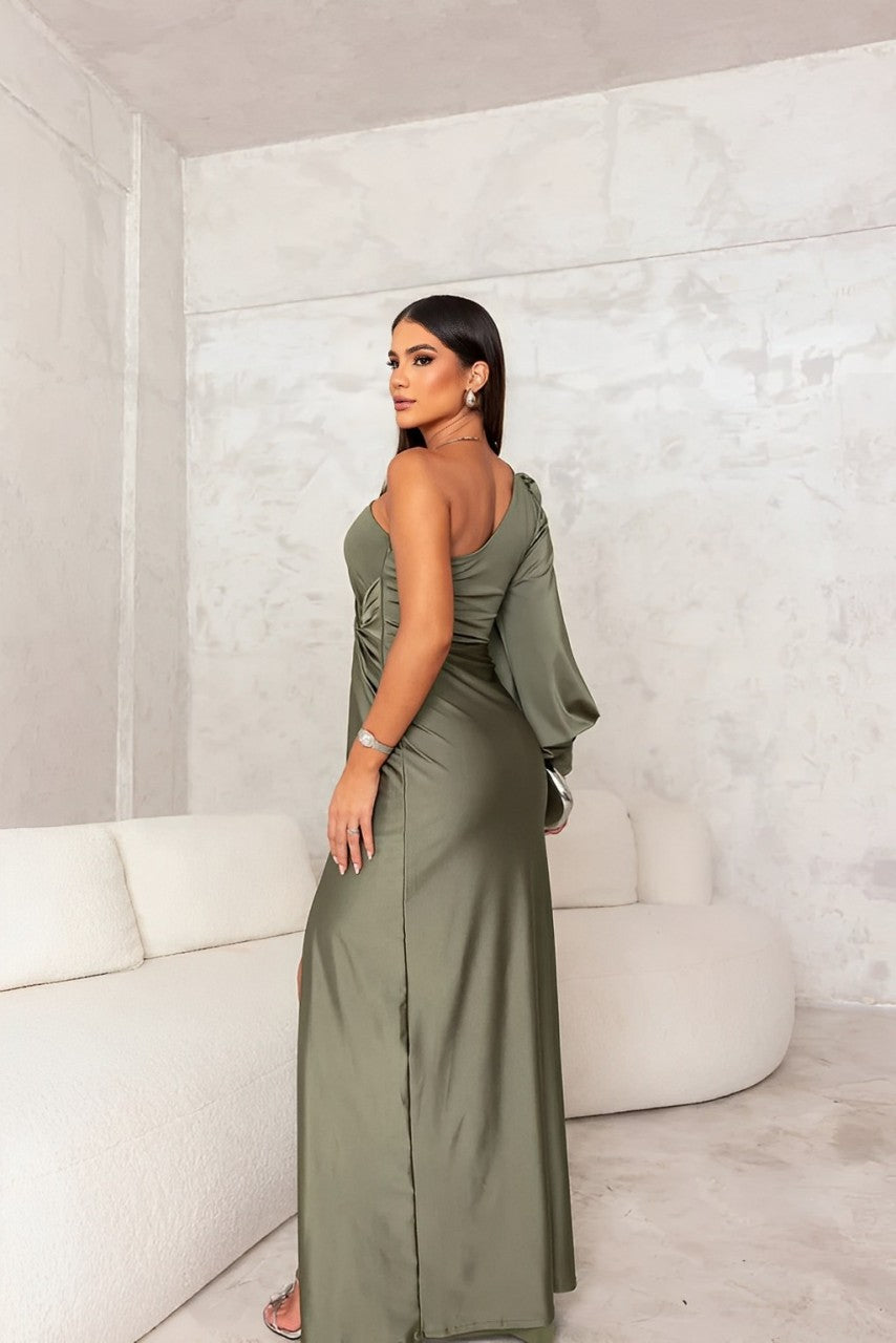 Mireya – One-Shoulder Satin Dress